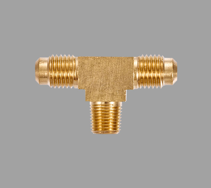 T1-4A-1B Flare Male Branch Tee - SAE 45 Deg Flare | Brass Pro