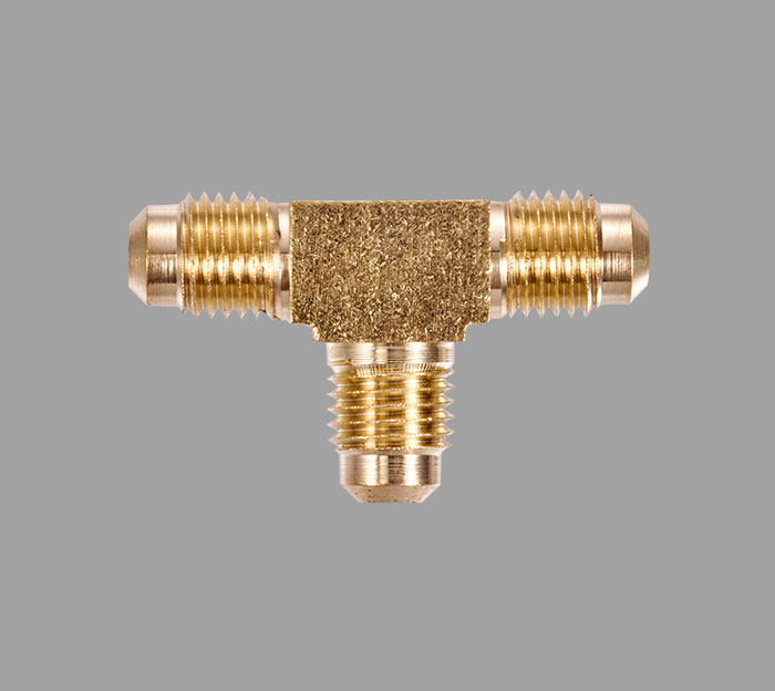 T2-4-1B Flare Tee - SAE 45 Deg Flare | Brass Pro